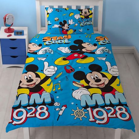 mickey mouse cot bed duvet set