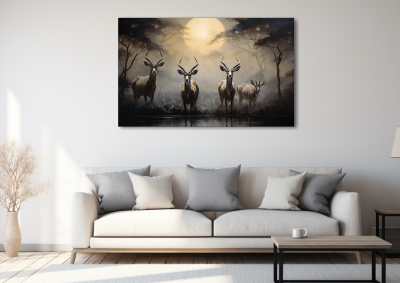 Canvas Wall Art - Kudu Antelopes in Twighlight - HD0390