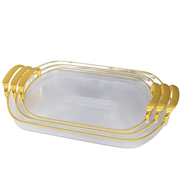 Premium Multi-Purpose Food Serving Trays with Mesh Cover - Set of 3