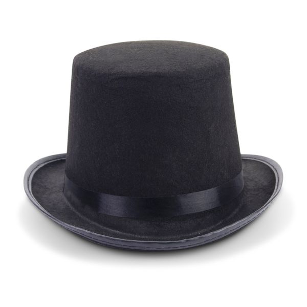 Top Hat - Black - Costume - Magician - Gentleman - Felt