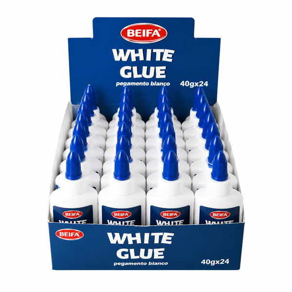 BEIFA White Glue 40g x 24 Bottles - Multipurpose School &amp; Office Adhesive