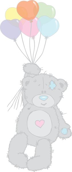 Gorgeous Teddy with Pastel Balloons Wall Sticker