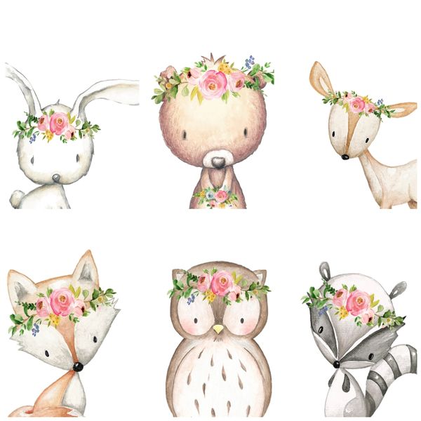 Little Leila - 6 woodland animals combo - A3 cardstock