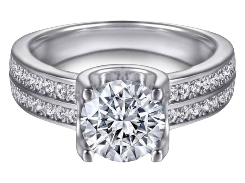 Zircon Engagement Ring - Sterling Silver 925 for Women, Bridal Jewelry