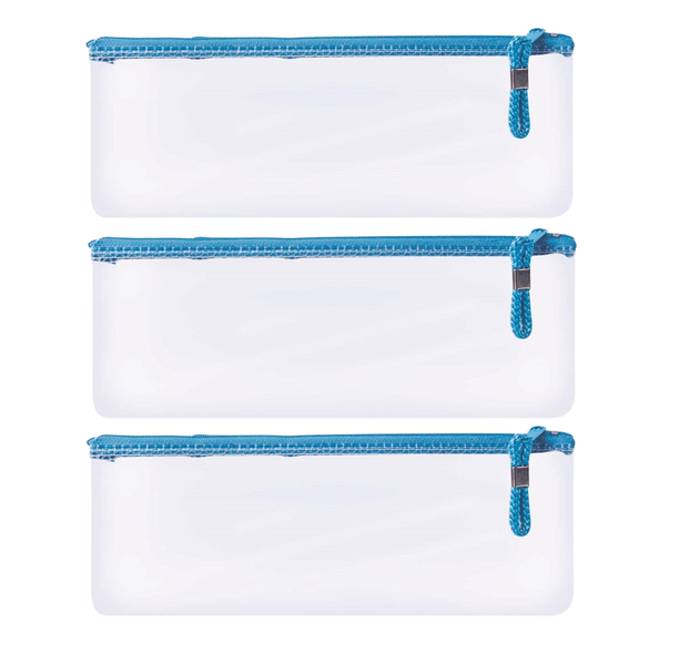 Blue Pencil Bag - Large 33cm - Pack of 3