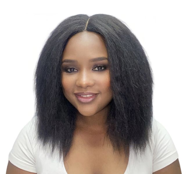 Kinky Straight Blended Human Hair Wig