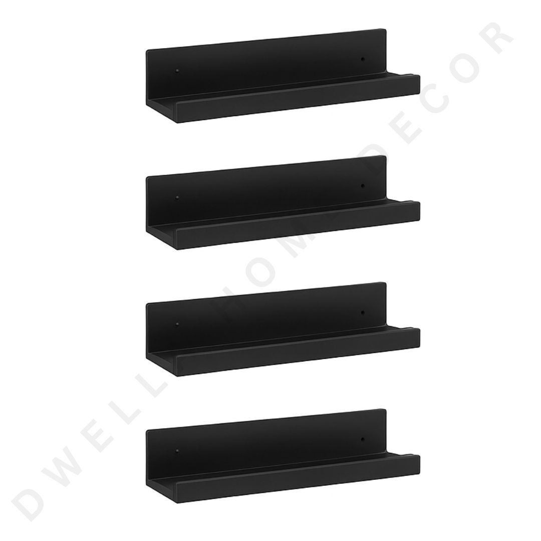 Floating Photo Ledge Wall Shelf (4-Pack) - 45cm Modern Wall-Mounted Storage
