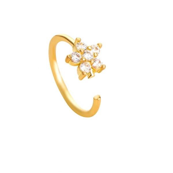 Flower CZ Nose Hoop Ring for Women Girls Soft Bendable - 20 Piece