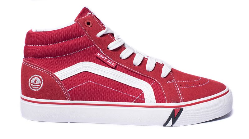 Navy Sail Women's Hi-Top Sneakers - Red