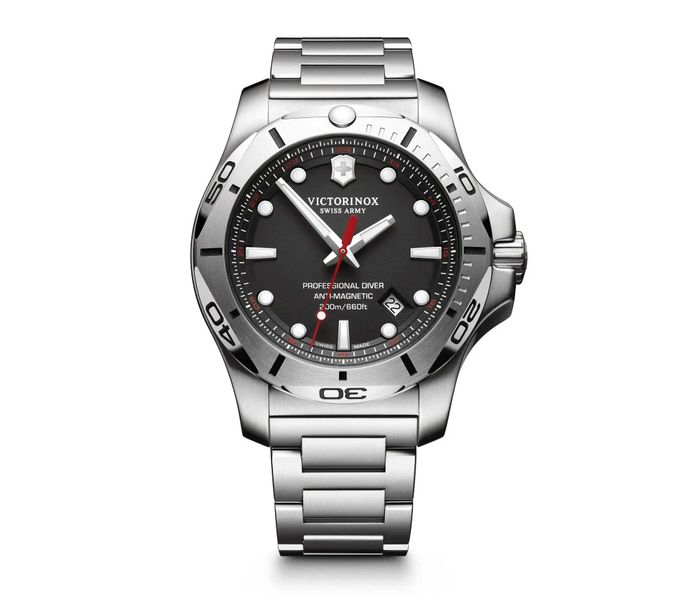 Victorinox INOX Professional Diver Watch 241781 Black Dial Steel Strap