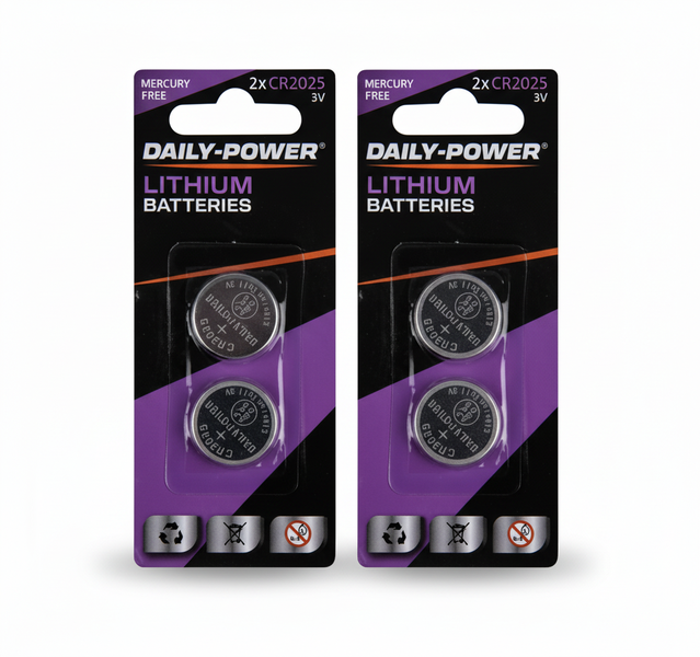 Daily Power CR2025 Lithium Coin Battery - 3V - 2 Piece - 2 Pack