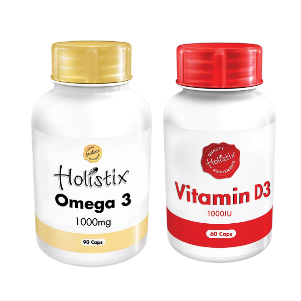 Omega 3 Fish Oil 1000mg 90 Softgel Caps &amp; Vitamin D3 1000IU 60 cap - Combo