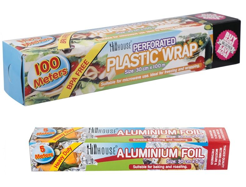 Disposable Roll Plastic Wrap 100m Perforated &amp; Foil Roll 30cmx5m Heavy Duty