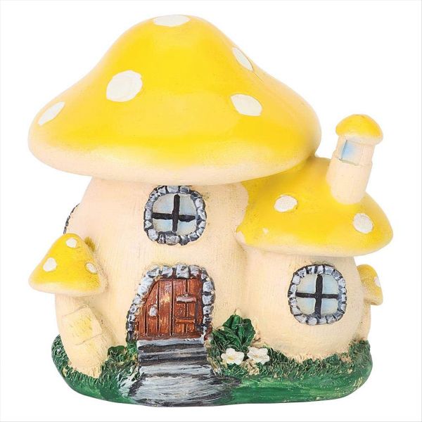 Miniature Statue Resin Fairy Garden House Statue Yellow