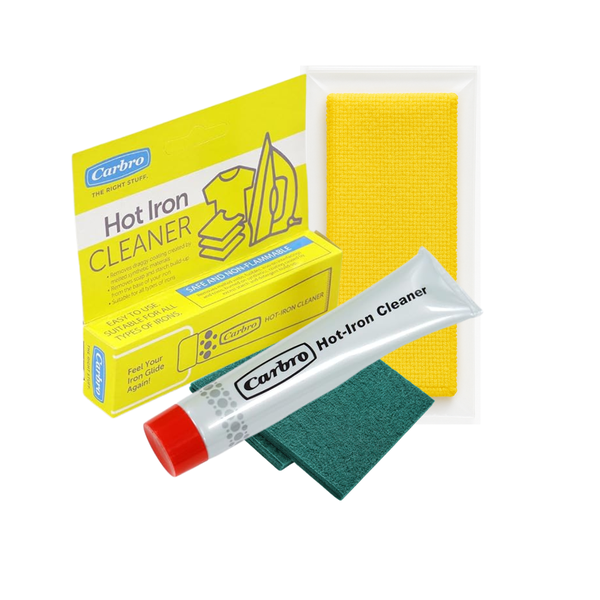 Carbro Hot Iron Cleaner with Microfiber Cloth &amp; Non-Scratch Scourer Pads
