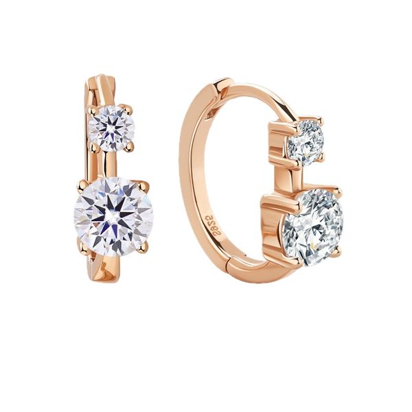 ZELTRYN S925Sterling Silver Double MoissaniteDiamondEarrings-GRACertificate