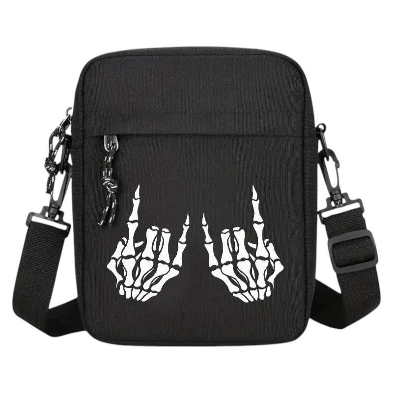 Black Rock On Skull Crossbody Bag