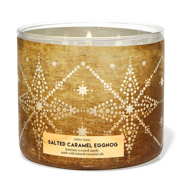 Bath and Body Works Salted Caramel Eggnog Scented Candle (Parallel Import)
