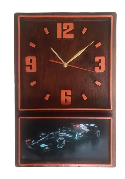 Retro Box Clock (Orange) F1 Merc (90)