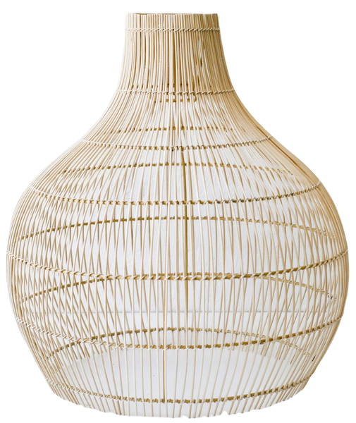 Rattan Oval Pendant Light in Natural Material