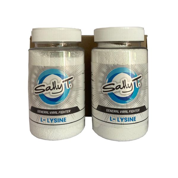 2 x Sally T. L-Lysine Powder Assists Fighting Herpes 150g (Value Pack)