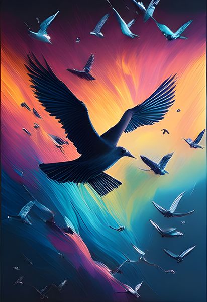 Canvas Home Decor Wall Art - Flying birds