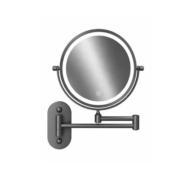 Reptronic Two sided LED Wall Mounted mirror Brush Dark Grey: X10 Magnifying