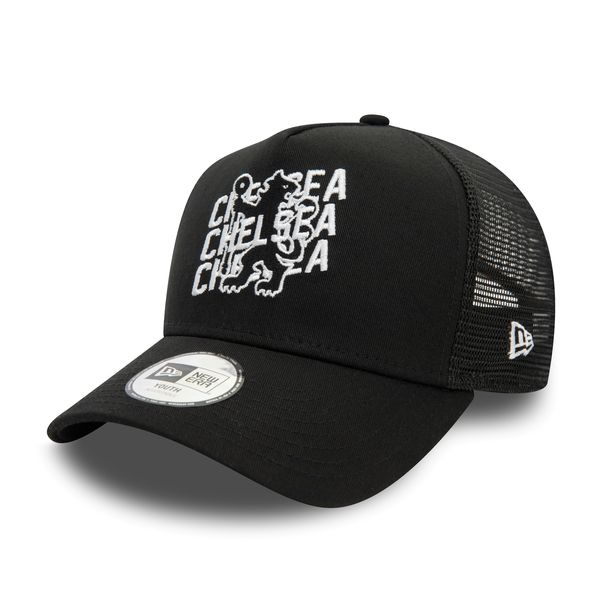 Chelsea Wordmark Overlay Trucker Cap Adults - Black - Adjustable
