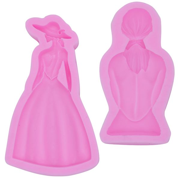Kitchen Chocolate Silicone Shaping Mold Lady - Set of 2 (16cm)
