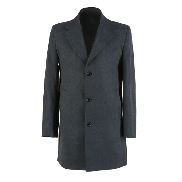 Classic Semi-Formal Men's Mid-Length Trench Coat - Grey