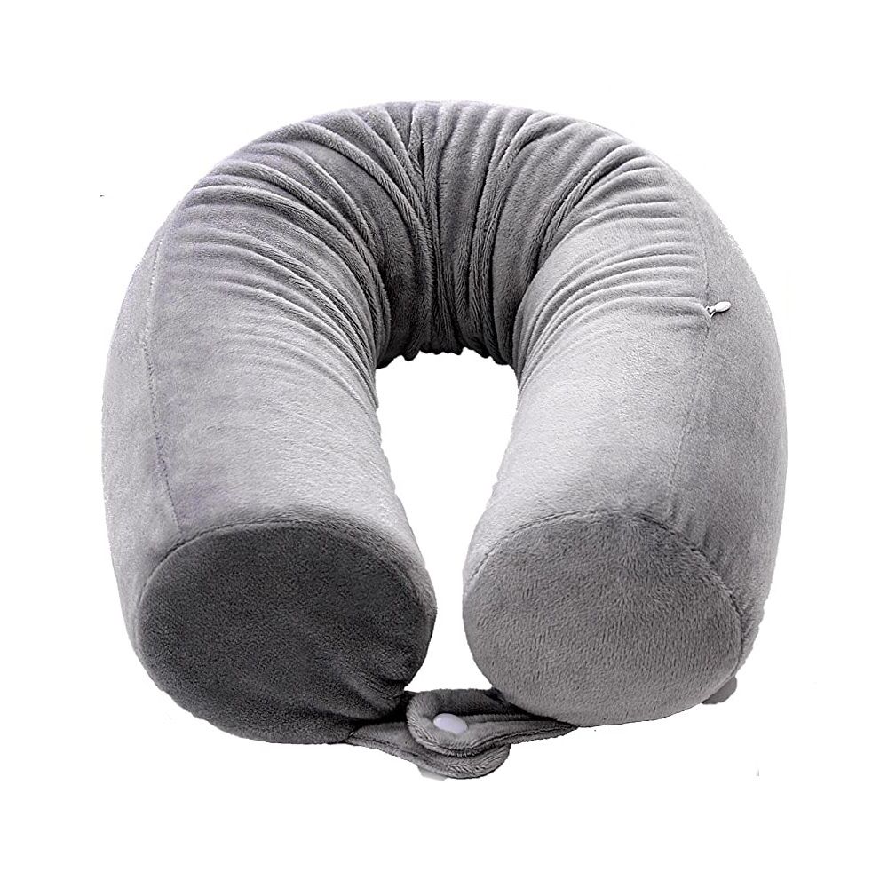 Memory Foam Twist Bendable Travel Soft Neck Pillow Grey Shop Today