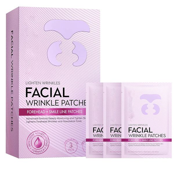 Forehead Wrinkle Patches &amp; Smile Line Patches Collagen &amp; Vitamin E - 3pcs
