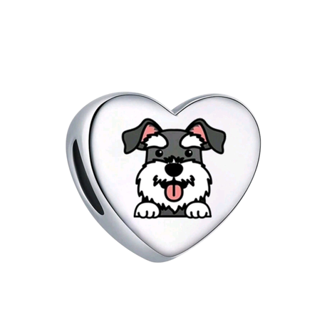 Heart Shaped Miniature Shnautzer Dog Charm for Pet Lovers Charms Image
