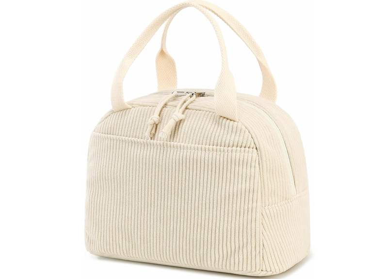 Lunch Bag for Women Men Cute Corduroy Lunch Tote Bags Reusable Insulated