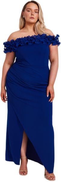 Quiz - Women Curve Bardot Ruffle Maxi Dress