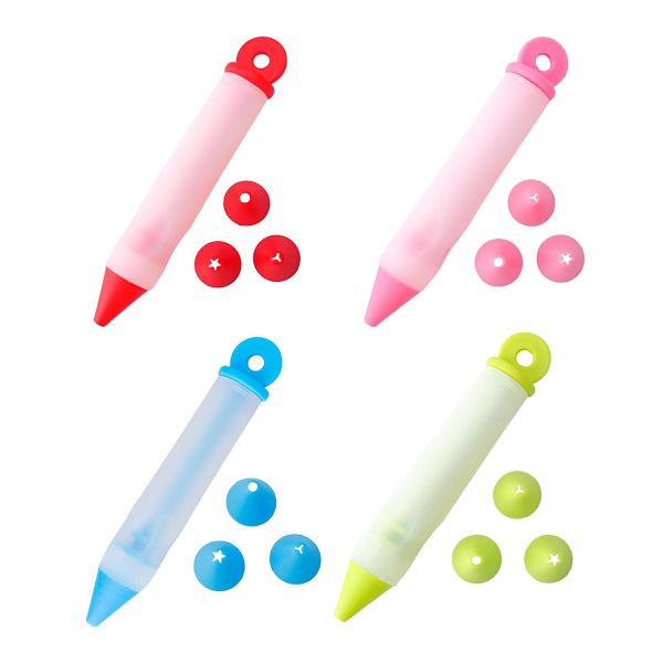 4 Piece Cake Decorating Pens Silicone Cake Icing Piping Pen Cake Baking Tools