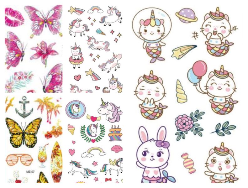 Kids Tattoos Cartoon Range - Girls Treasures
