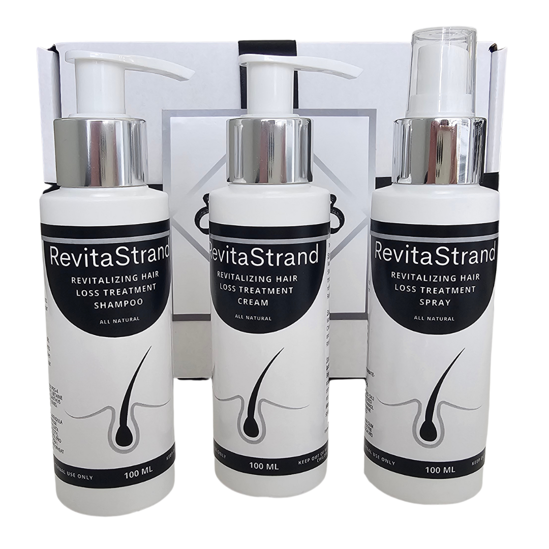 RevitaStrand - Hair Loss Treatment Set (Shampoo, Cream & Spray) 1 Month