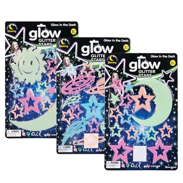 Bulk Pack x 3 Sticker Glow-In-The-Dark Stars