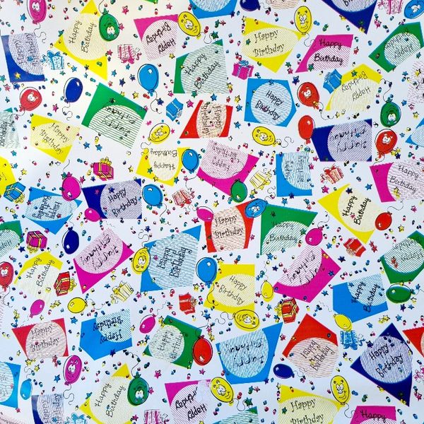 Happy Birthday Wrapping Paper - 10m roll