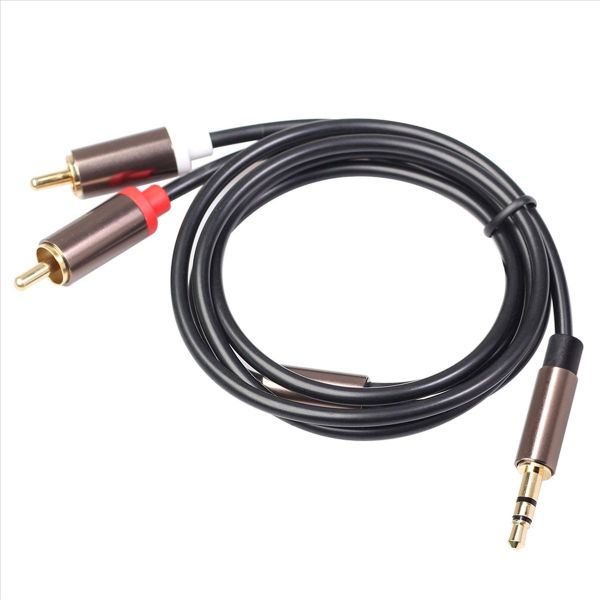 3 5Mm To 2Rca Audio Cable For Amplifiers Audio Car Aux Mobile Phone