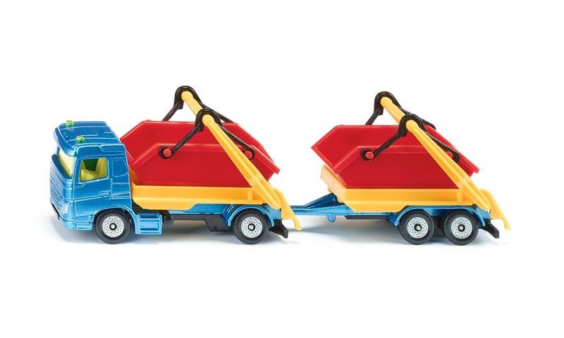 Siku Truck With Skip And Trailer (15cm Long)