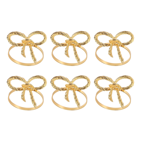 Butterfly Napkins Rings Set of 6, Gold Napkin Holder