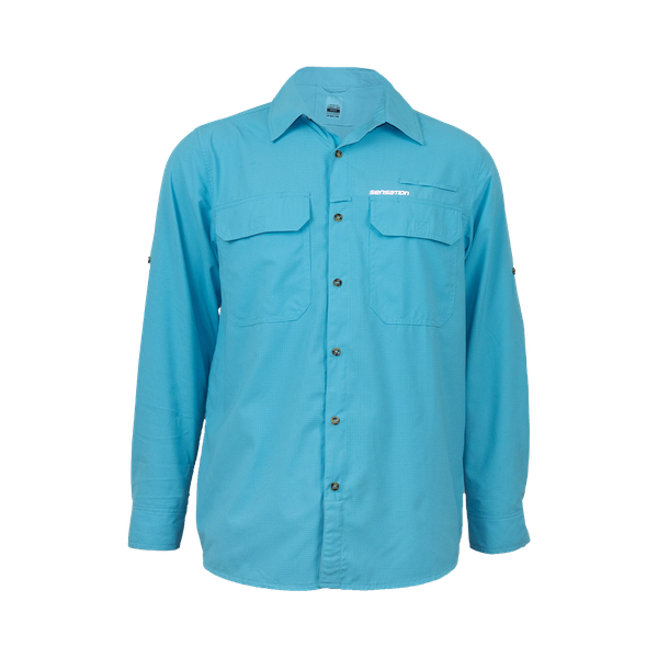 Sensation Technical Fishing Shirt - Long Sleeve Blue