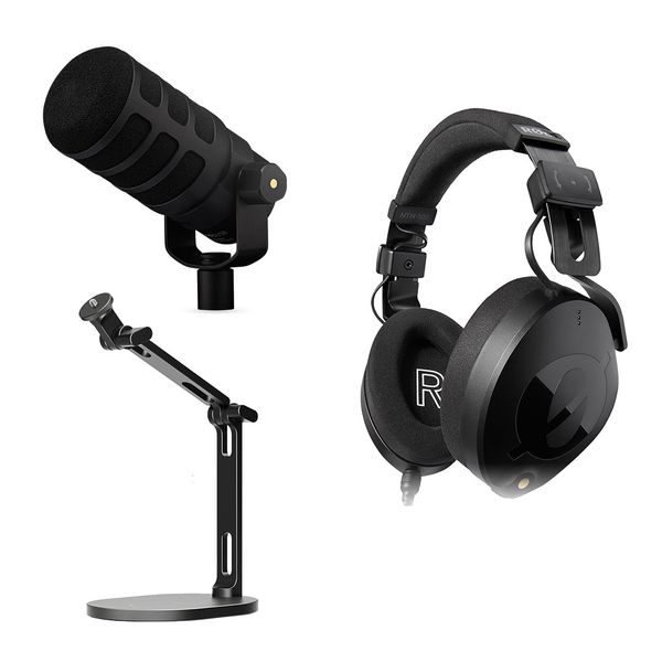 Rode Podcasting Bundle - PodMic USB with Desk Stand and NTH-100 Headphones