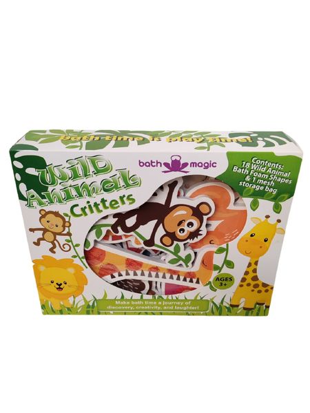Wild Animal Sticky Bath Magic Foam Critters -18 Pieces Bath Magic