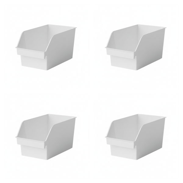 Large Home Cabinet Storage Basket - White - 4 Pack