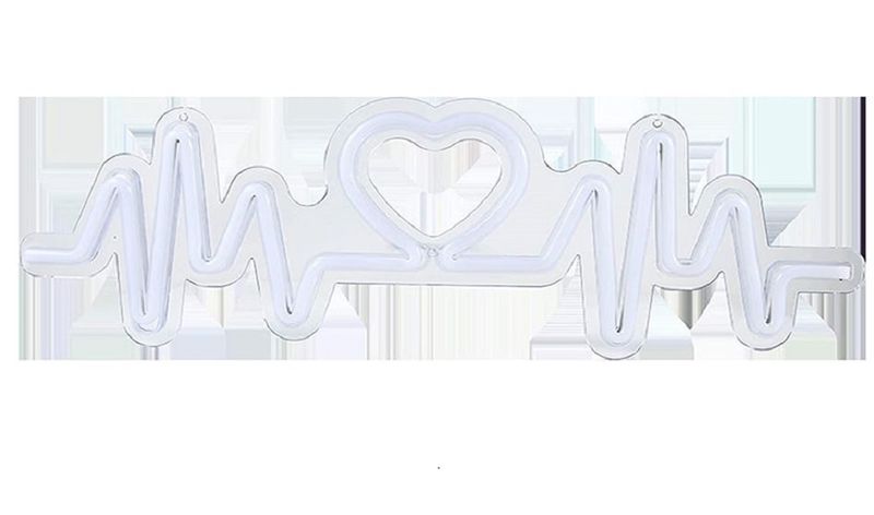 C-8 USB Powered Heart Rate Neon Lamp With Back Plate + On Off Switch Blue