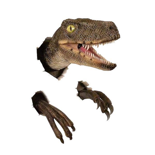 Home Decor Resin Dinosaur Head Wall Hanging Decoration (13cm) &amp; Claws (9cm)
