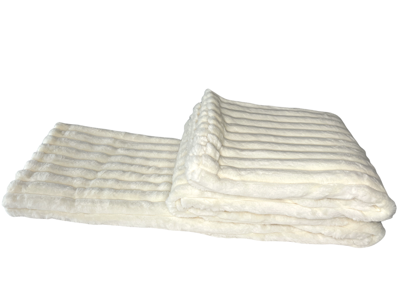 Ultra-soft Faux Fur Blanket Cream White - 220 x 240cm
